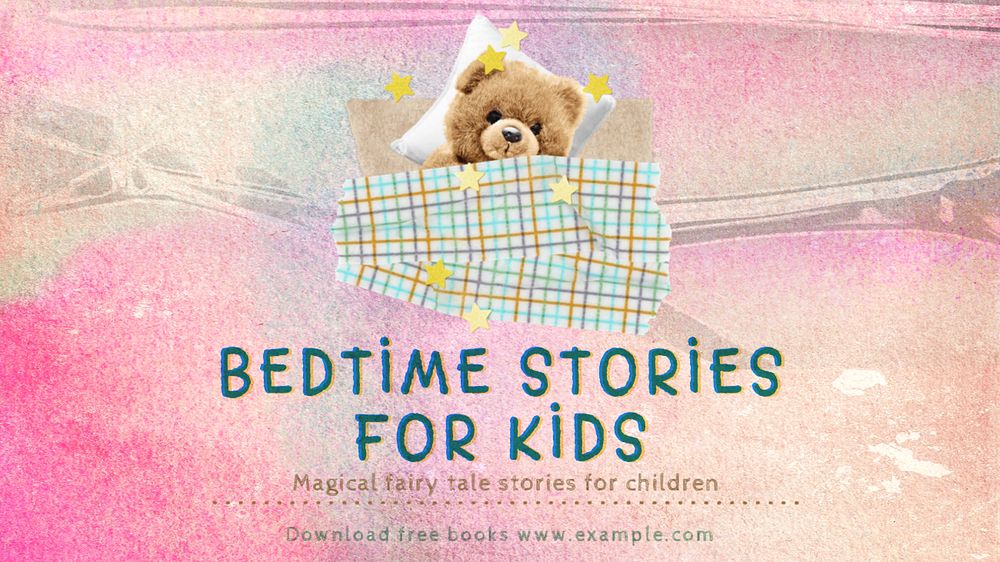 Bedtime stories Facebook cover template, editable design