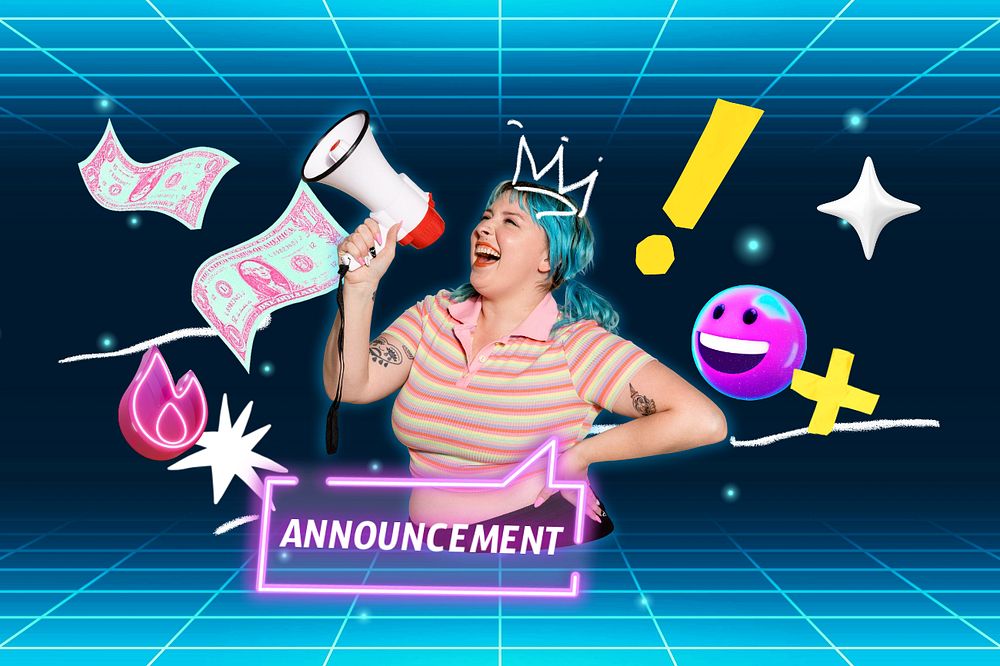 Editable announcement collage remix design