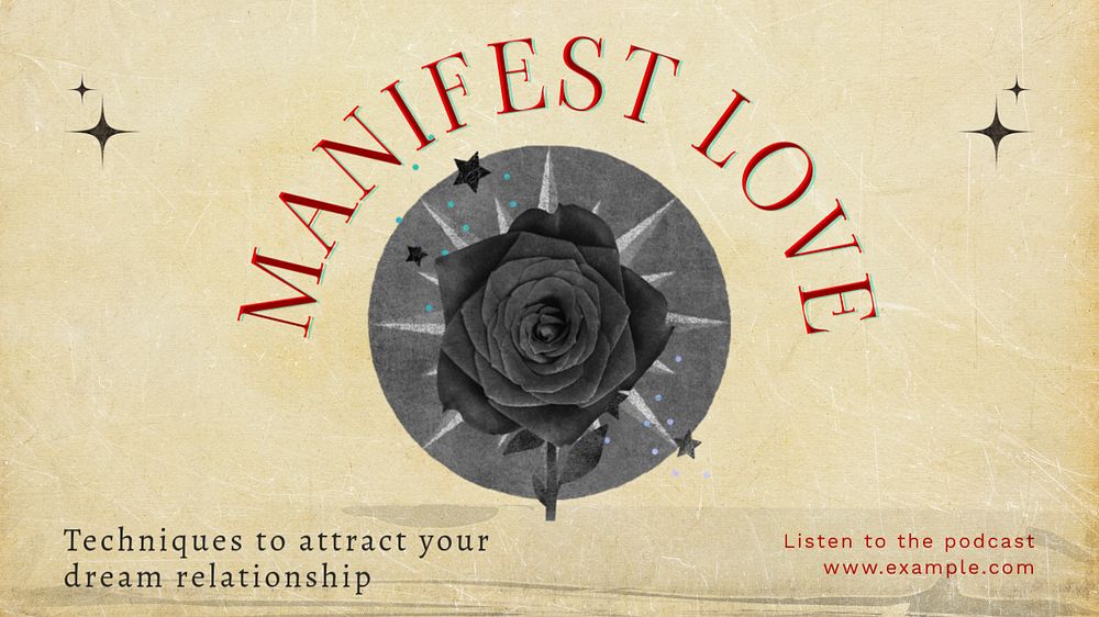 Manifest love Facebook cover template, editable design