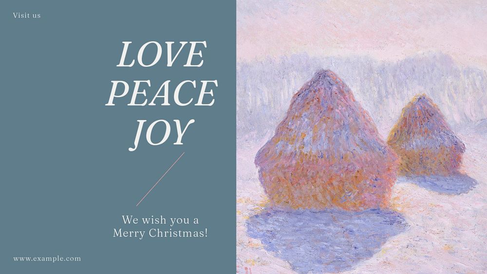 Love, peace & joy blog banner template, editable text & design