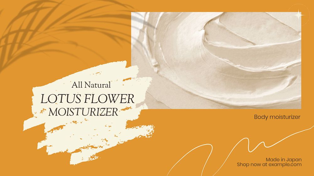 Floral body moisturizer blog banner template, editable text & design