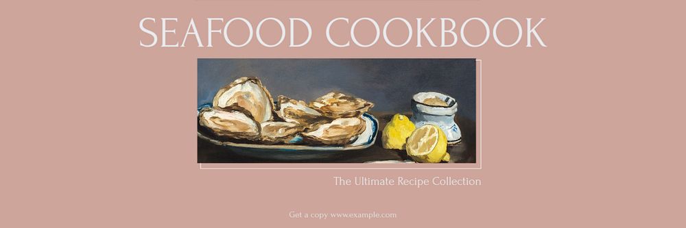 Seafood cookbook email header template, editable design