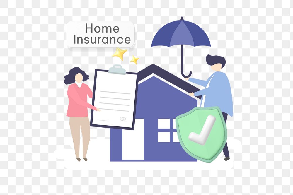 Home insurance png word, security & protection remix