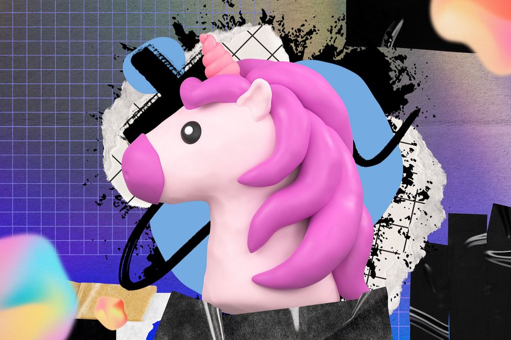 Cute unicorn, urban street, editable design