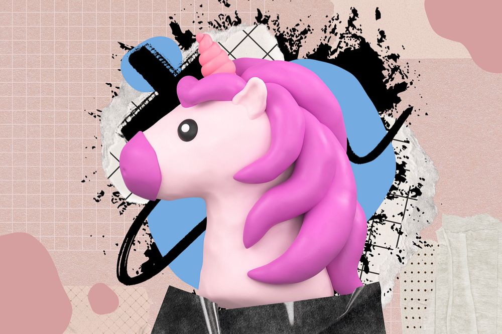 Cute unicorn, urban street, editable design