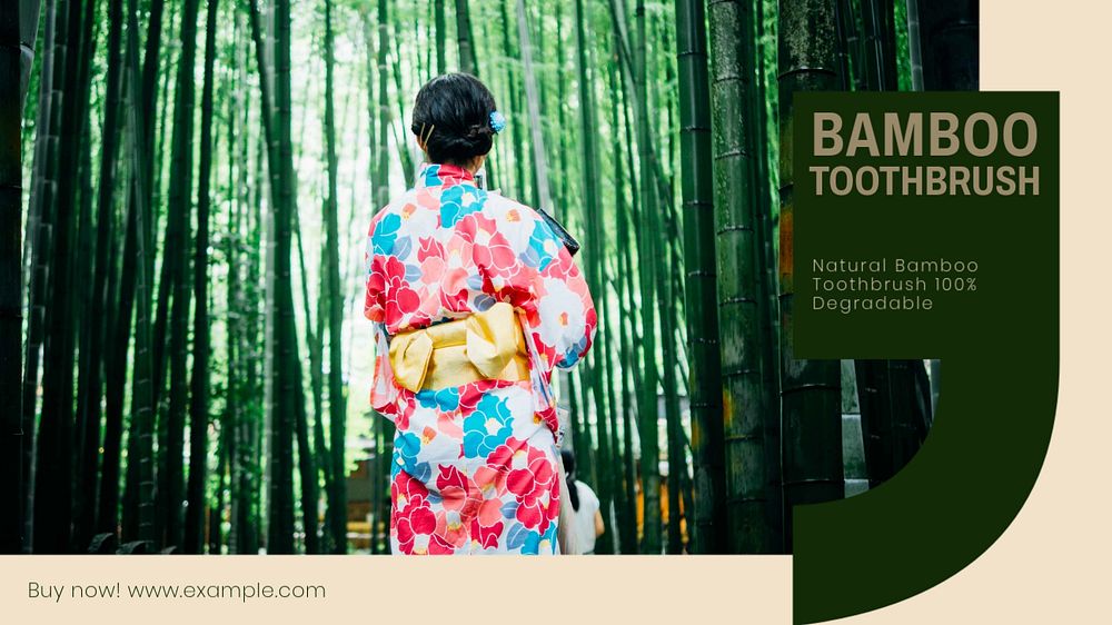 Bamboo toothbrush blog banner template, editable design