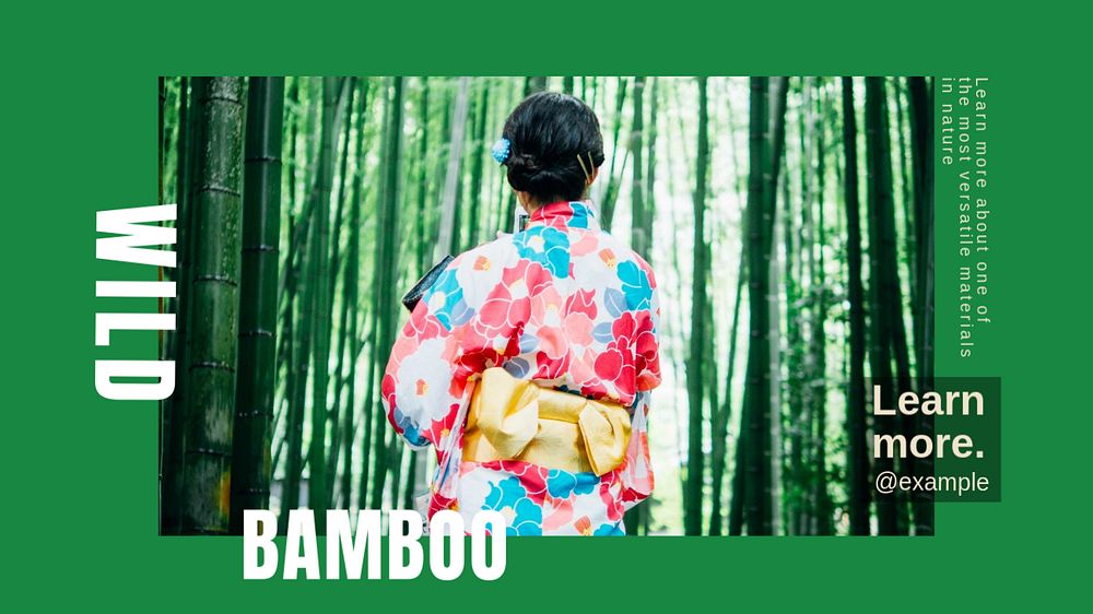 Bamboo blog banner template, editable text