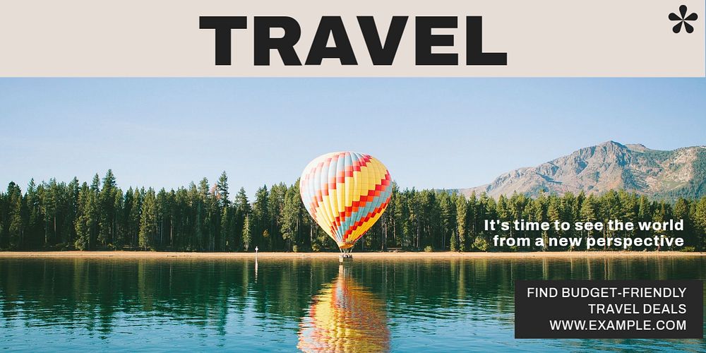 Travel deal Twitter ad template, editable text & design