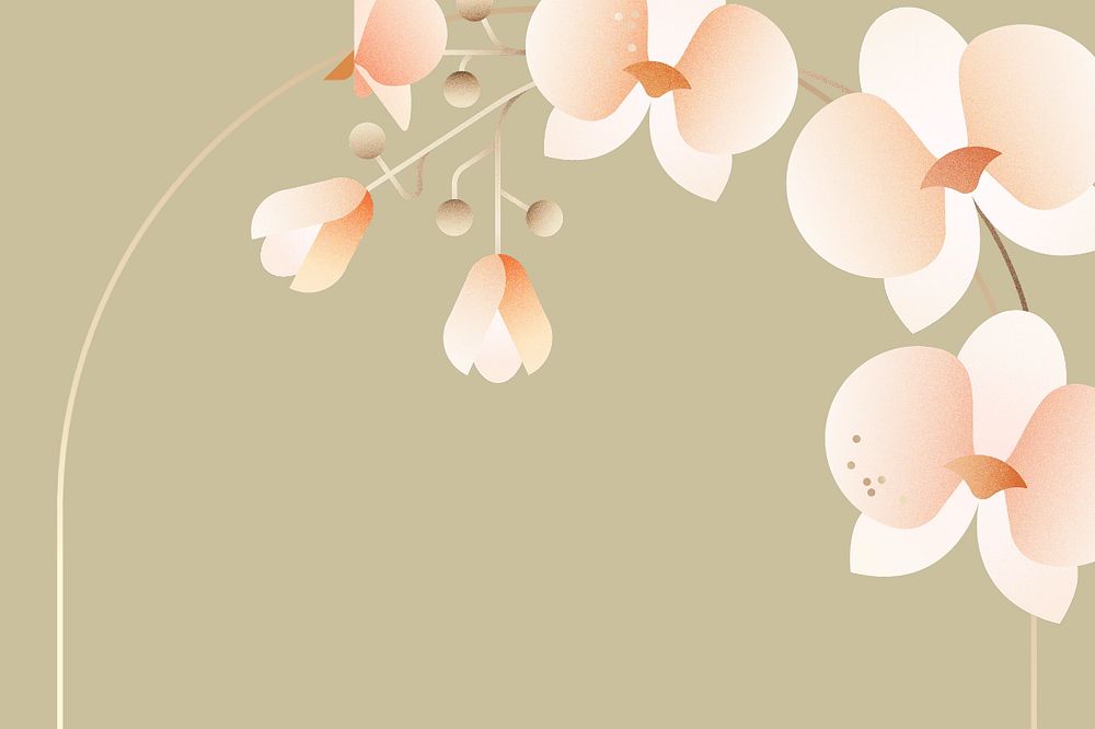 Orchid floral arch border background, editable design