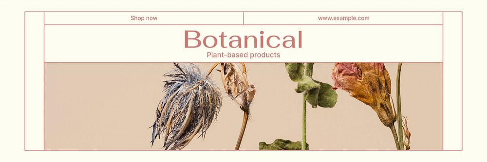 Botanical products email header template, editable design