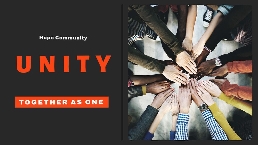 Unity & community blog banner template, editable design