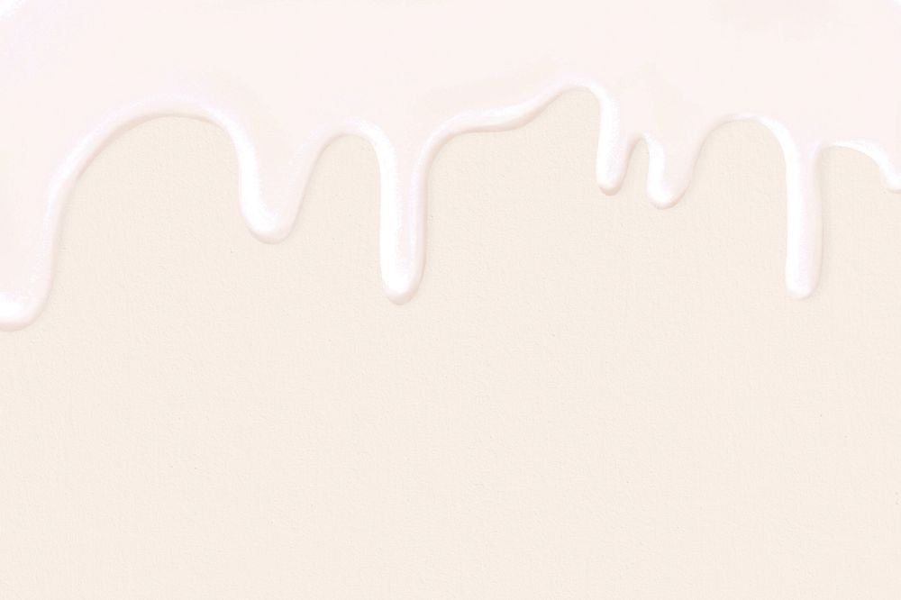 Melting white chocolate background, beige border, editable design