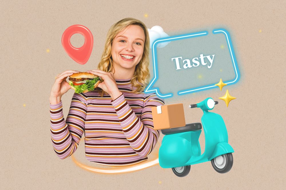 Tasty, delicious, editable word, 3D remix
