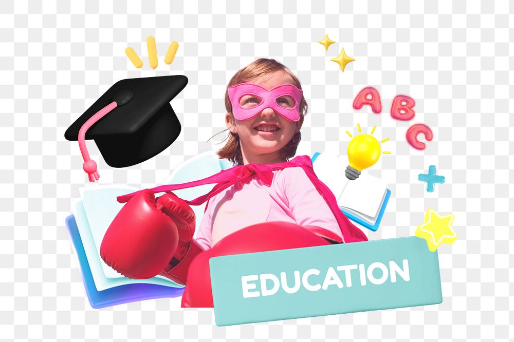 Education, editable word, 3D remix