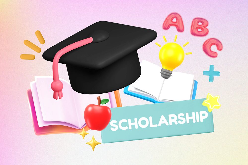 Scholarship, editable word, 3D remix