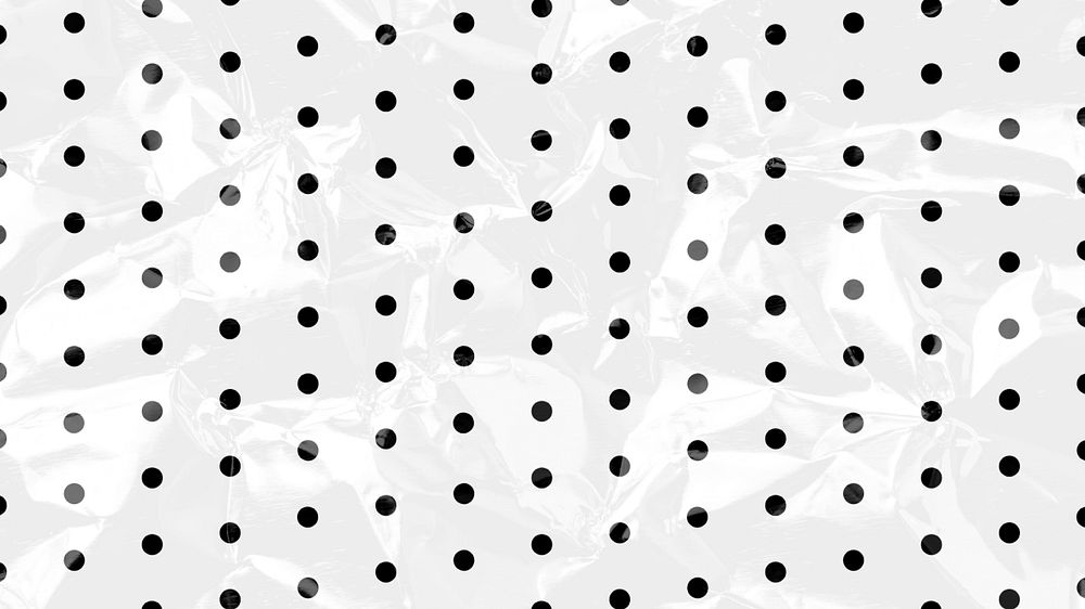 Black polka dots desktop wallpaper, editable collage design