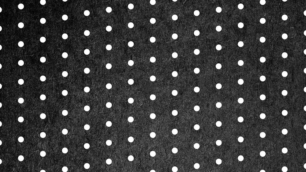 Black polka dots desktop wallpaper, editable collage design