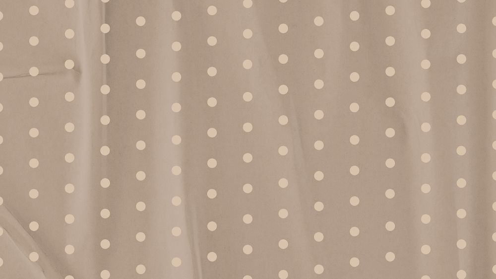 Brown polka dots desktop wallpaper, editable collage design