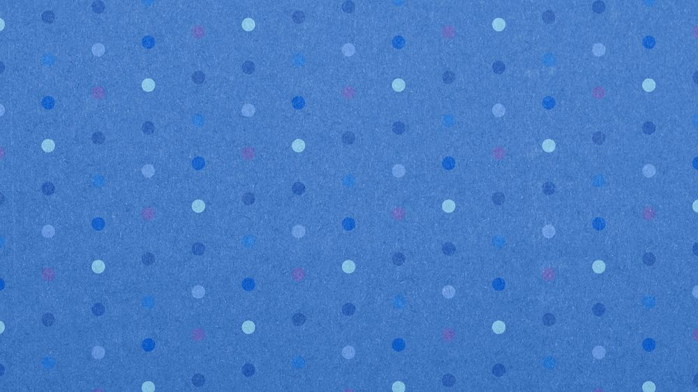 Blue polka dots desktop wallpaper, editable collage design