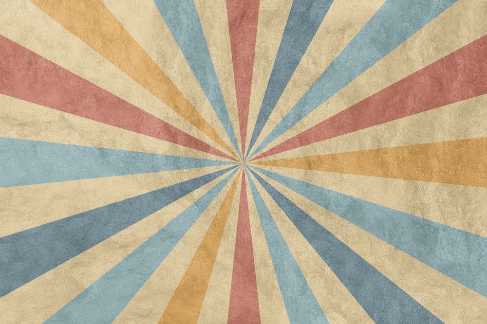 Retro sun ray background, paper textured, editable design