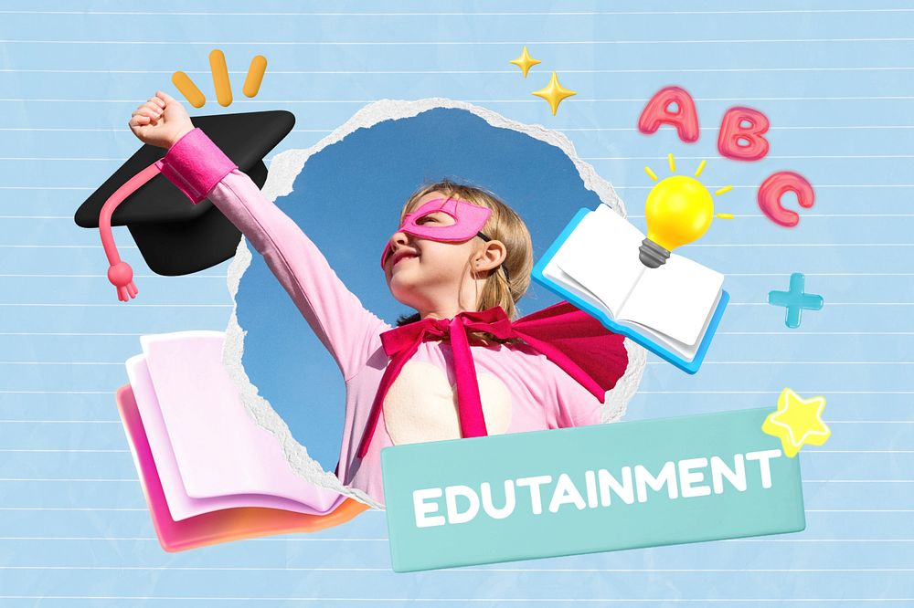 Edutainment, editable word, 3D remix