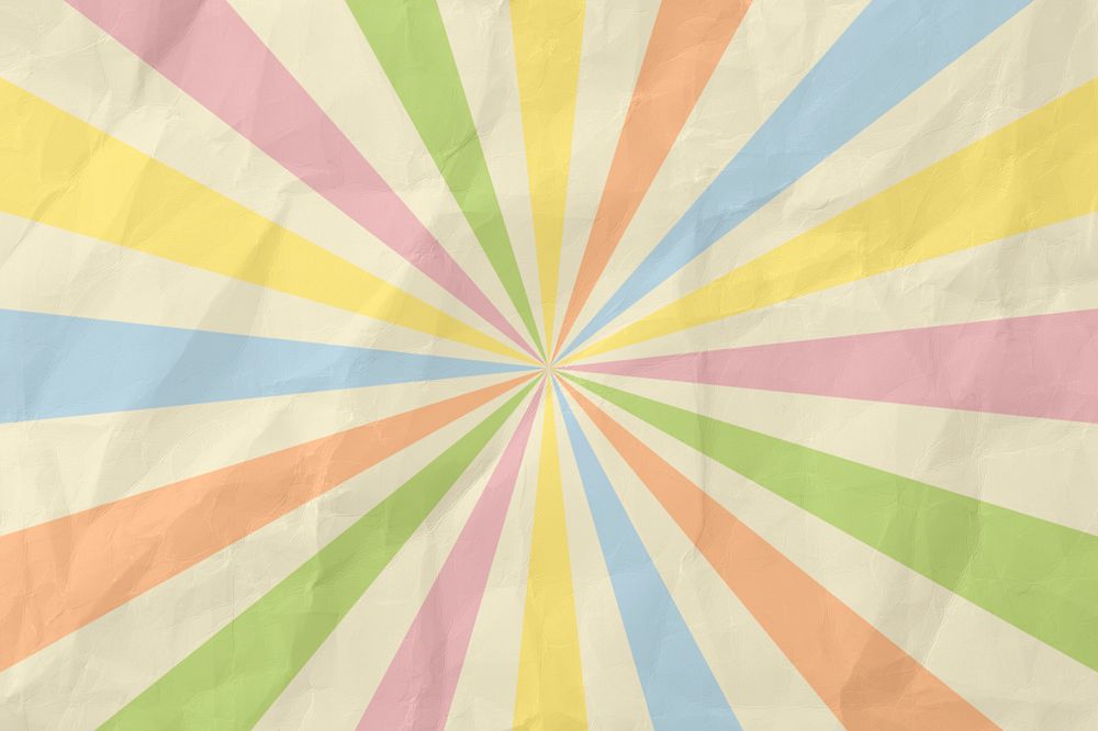 Retro sun ray background, paper textured, editable design