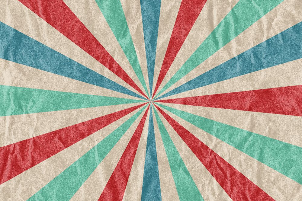 Retro sun ray background, paper textured, editable design