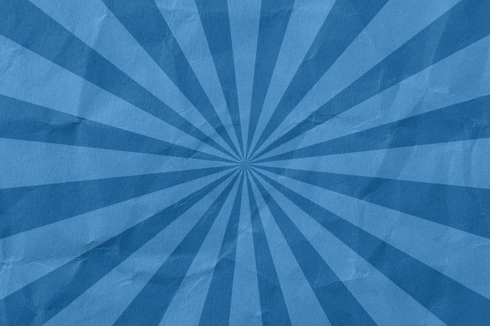 Blue sun ray background, paper textured, editable design