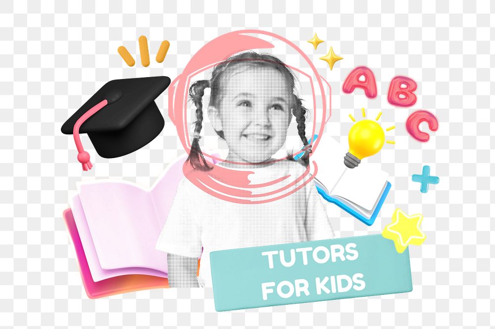 Tutors for kids, editable word, 3D remix