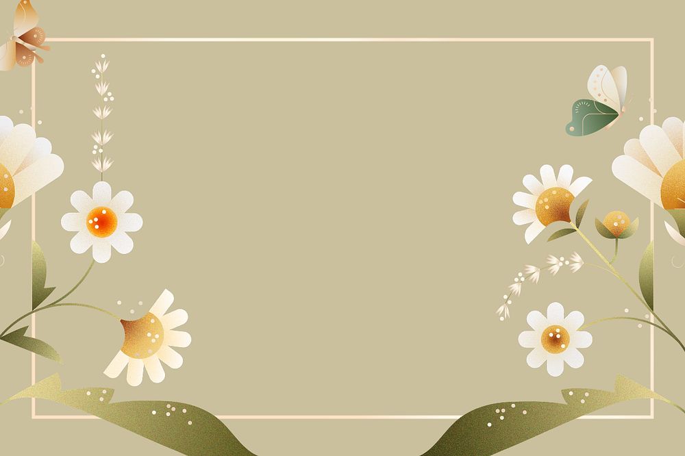 Beige geometric daisy floral background, editable design