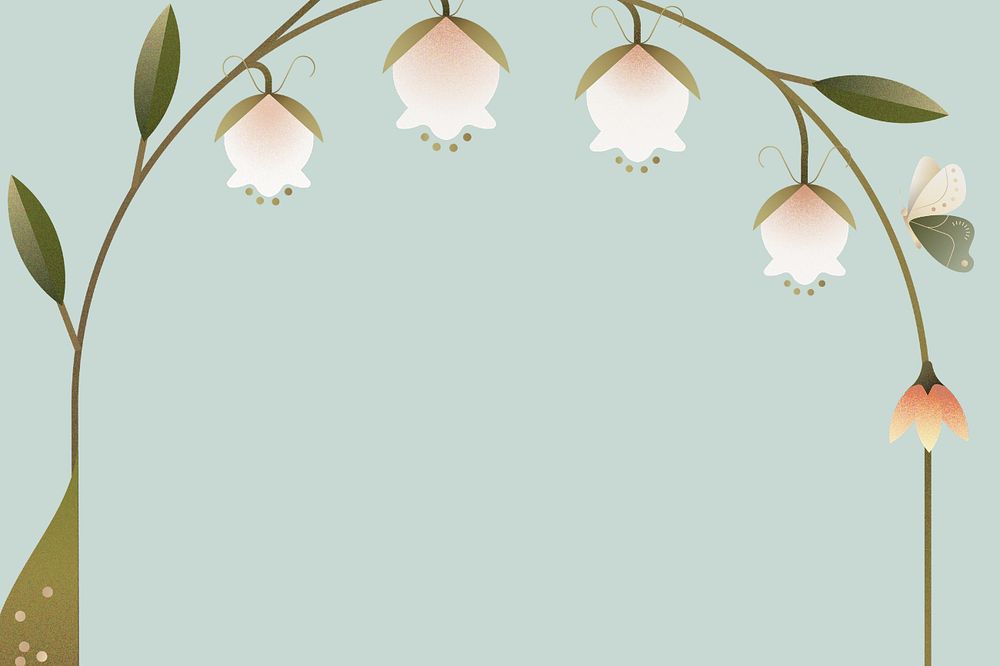 Pastel abstract floral border background, editable design