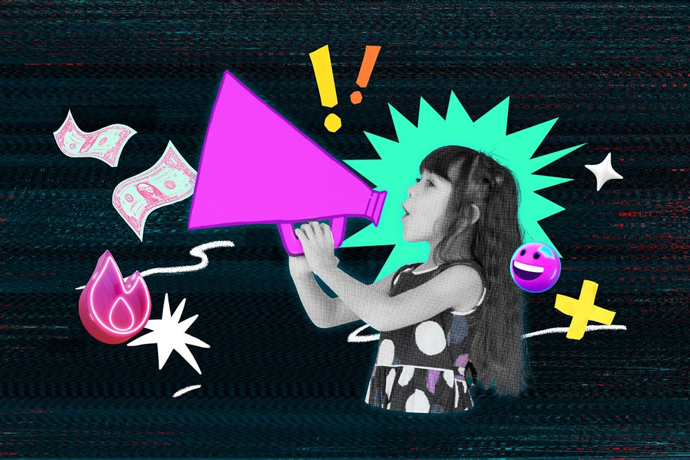 Social media, editable collage remix design