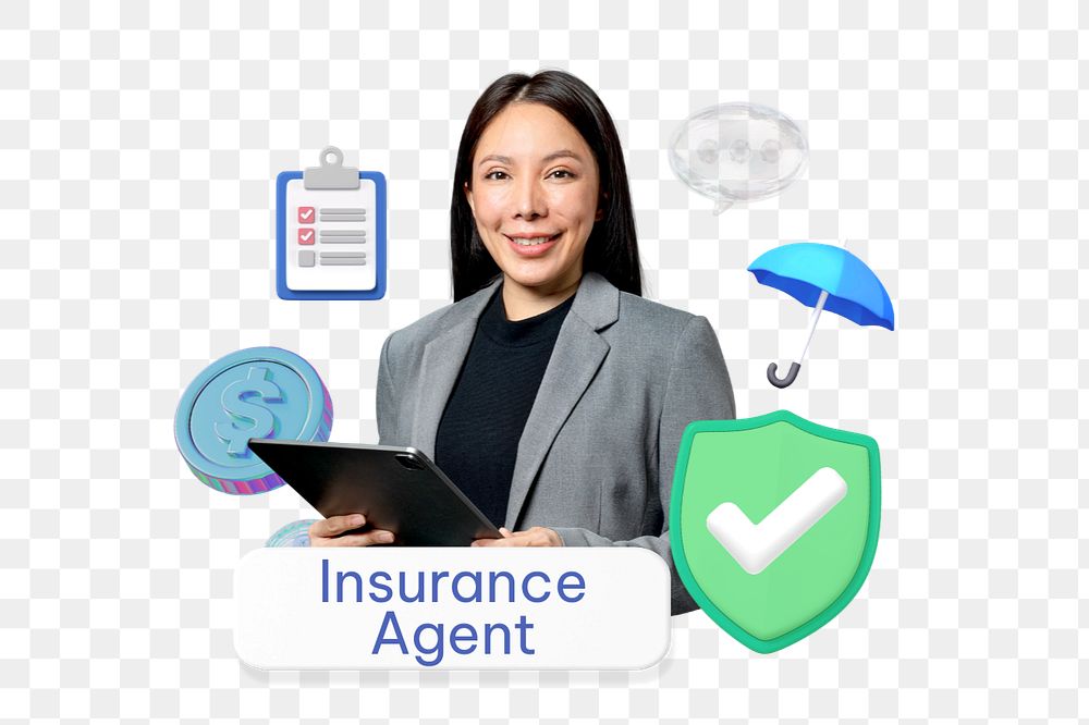 Insurance agent png word, job & career remix