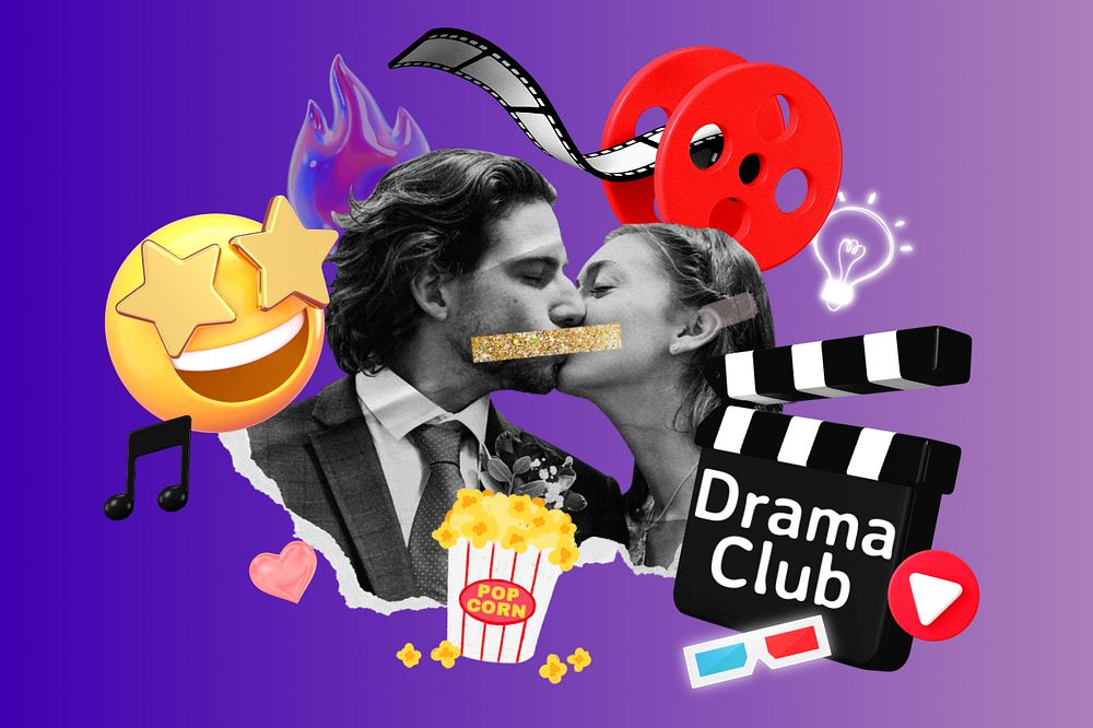 Drama club, editable word collage remix