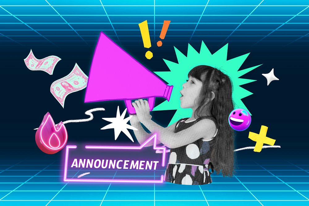 Editable announcement collage remix design