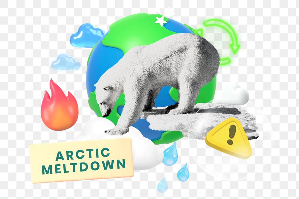 Arctic meltdown, editable word collage remix