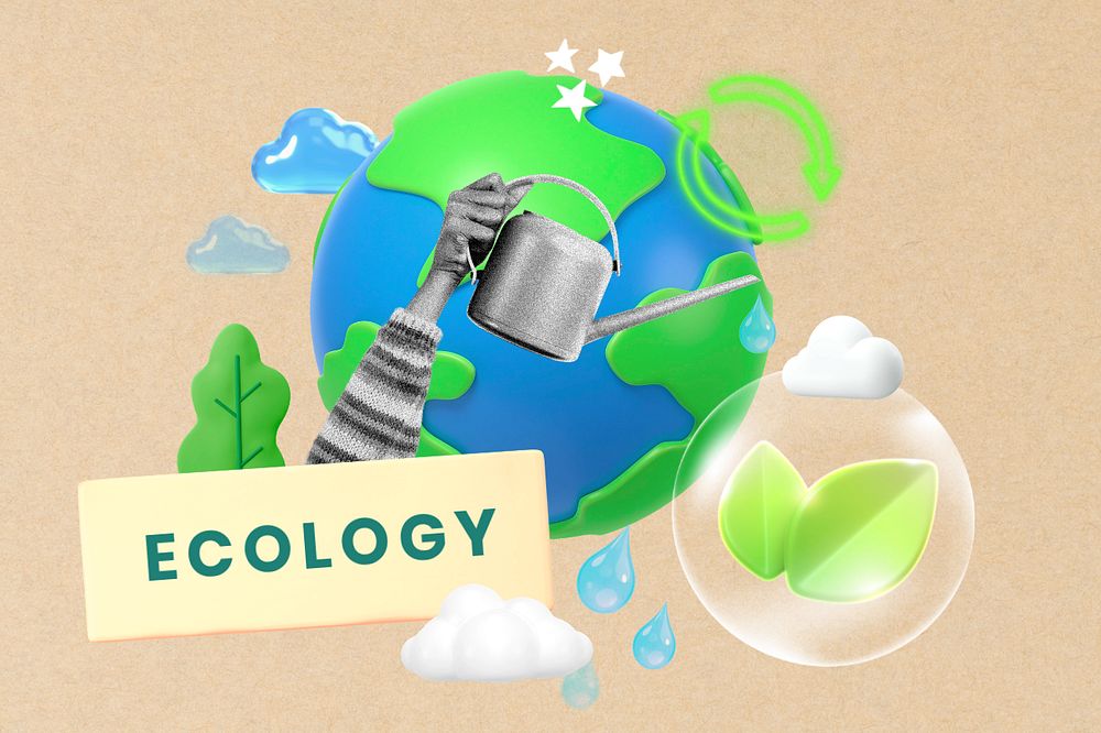 Ecology, editable word collage remix