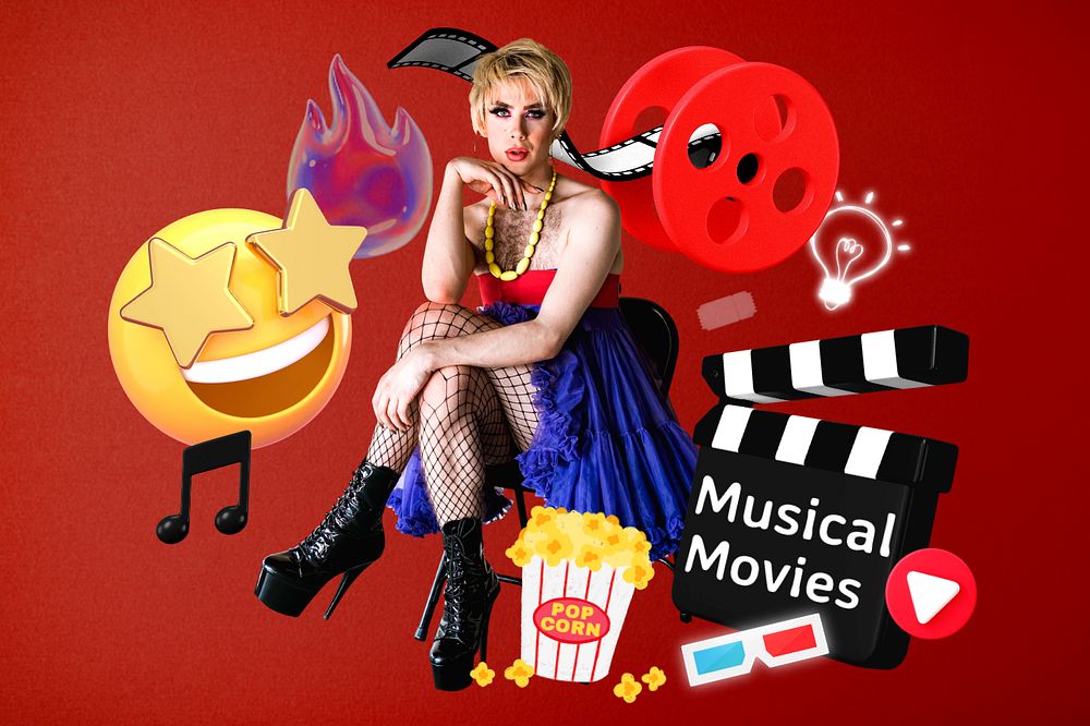 Musical movies, editable entertainment word, 3D remix