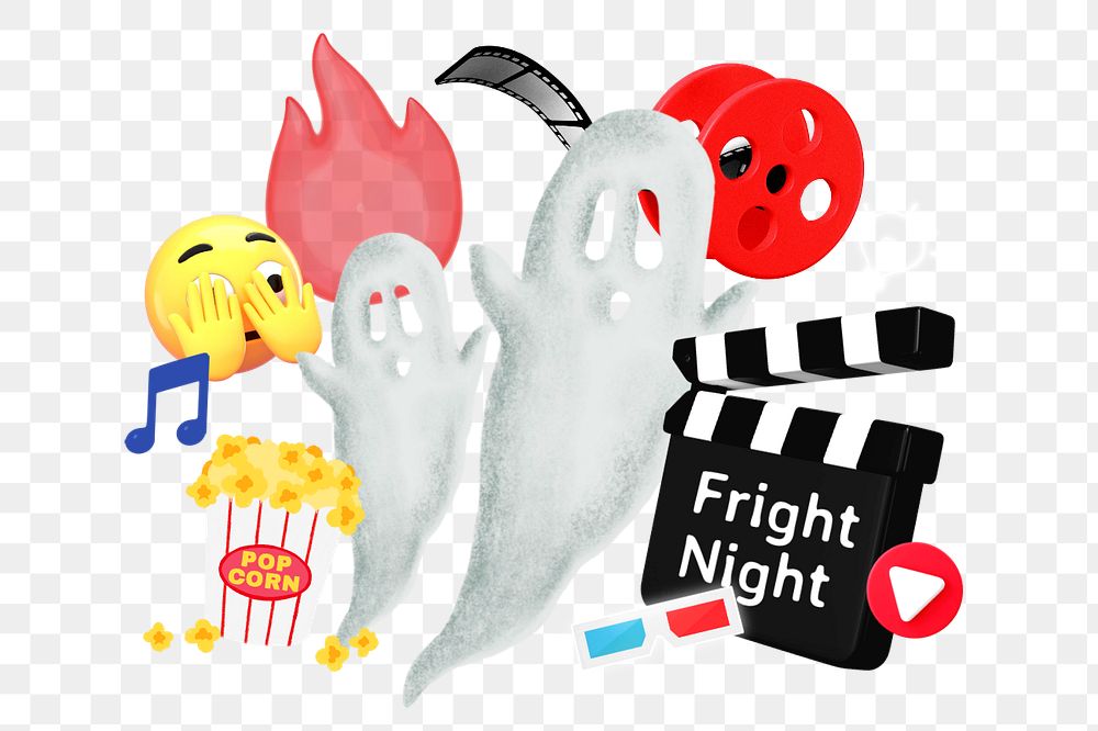 Fright night, editable entertainment word, 3D remix