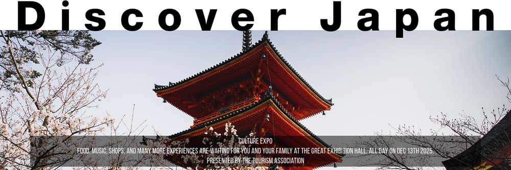 Japan culture expo email header template, editable design