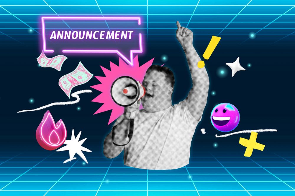 Editable announcement collage remix design