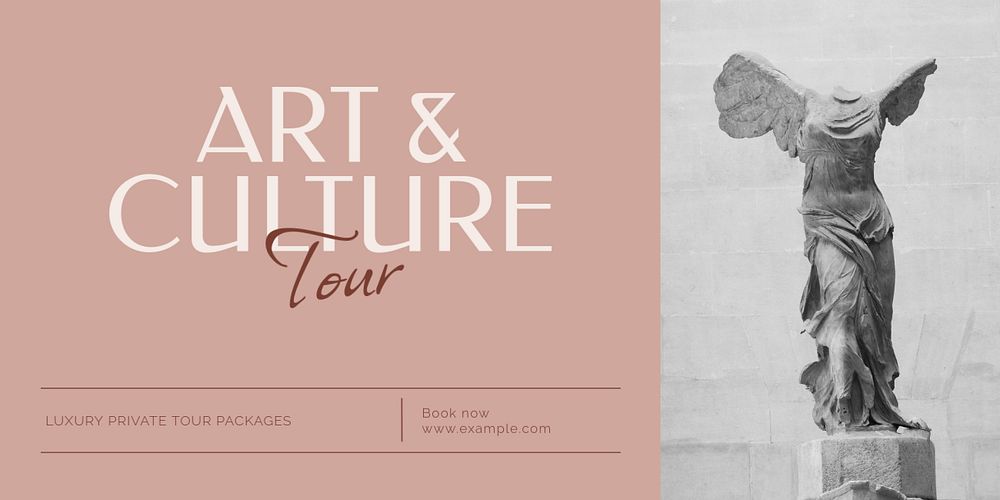 Art & culture tour Twitter ad template, editable text & design