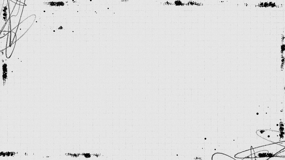 Gray grid pattern HD wallpaper, ink stain border, editable design