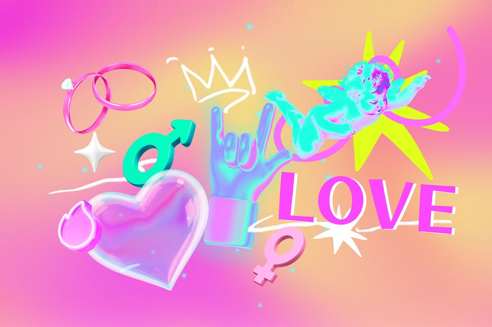 Editable love collage remix design