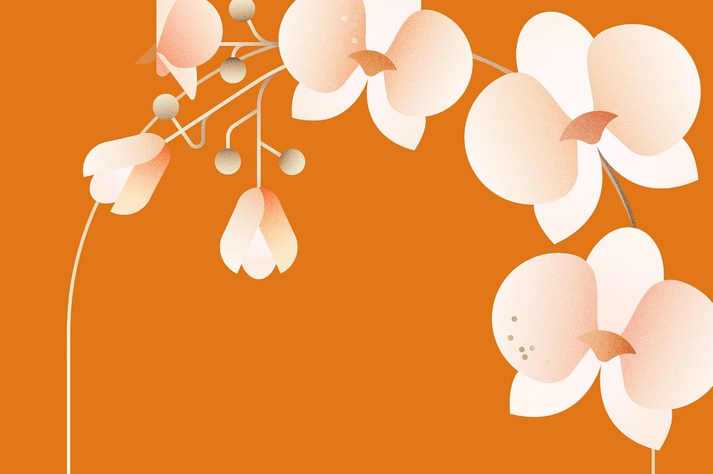 Orchid floral arch border background, editable design
