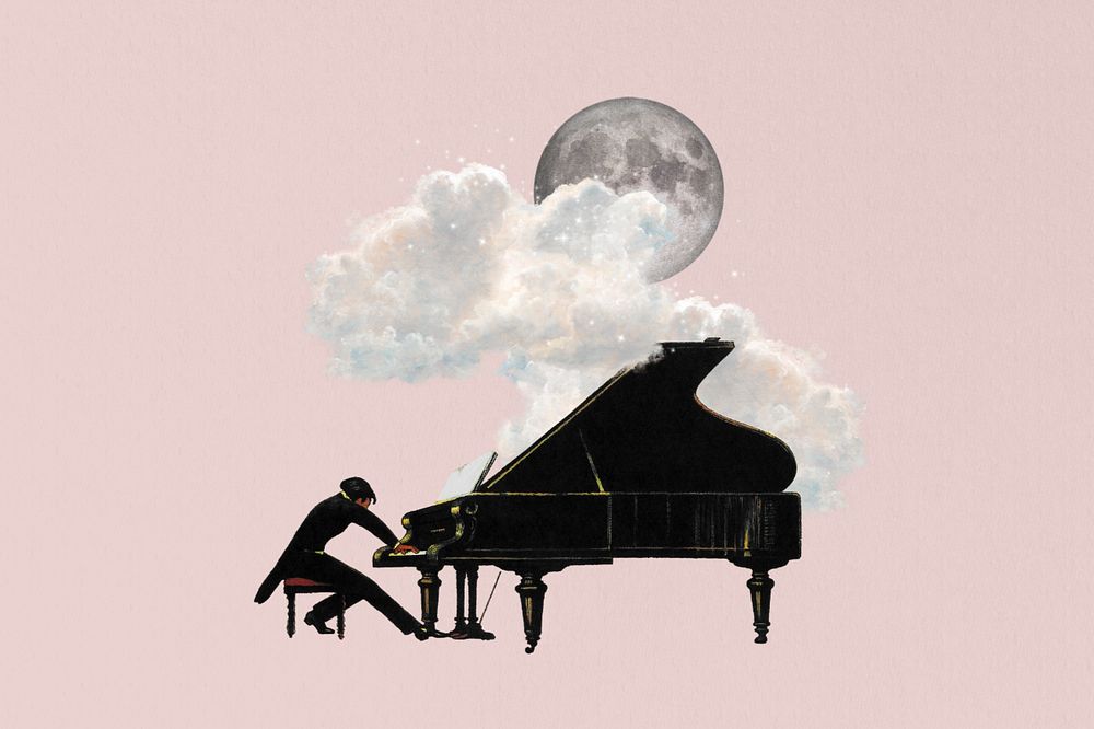 Pianist, editable classical music collage. Remixed by rawpixel.