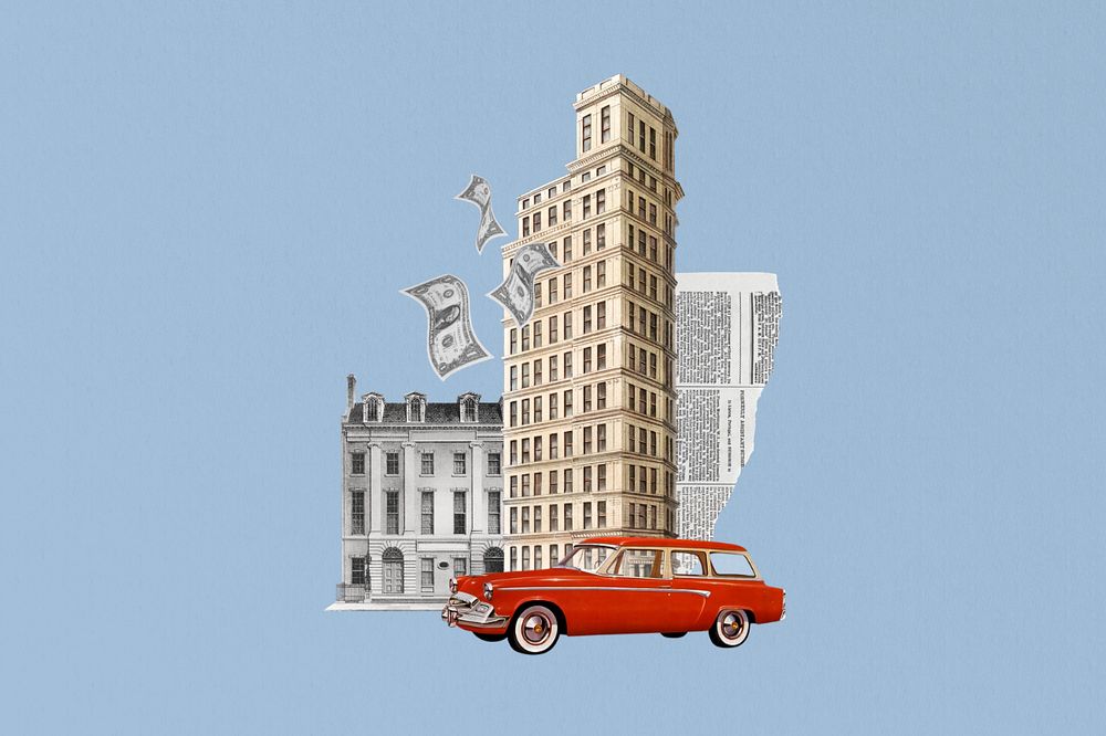 Real estate purchase, editable finance collage. Remixed by rawpixel.