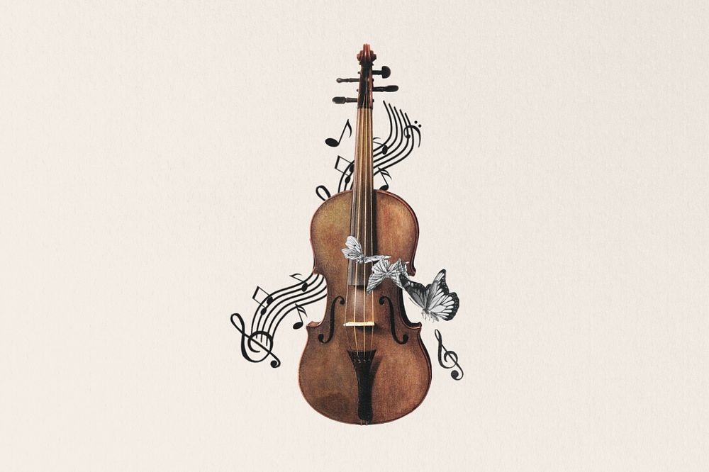 Violin, editable musical instrument. Remixed by rawpixel.