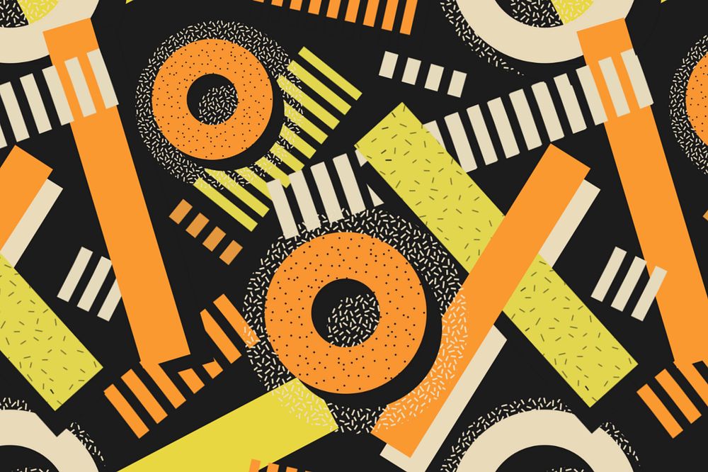 Retro geometric pattern background, orange abstract, editable design