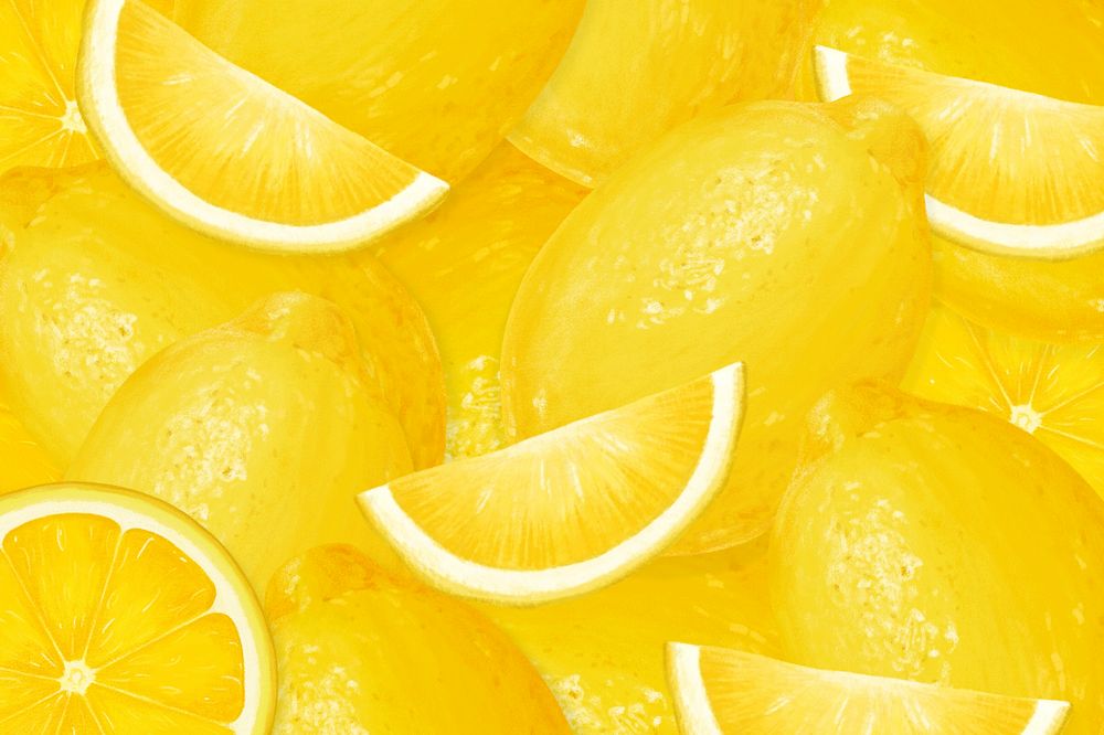 Lemon fruit pattern illustration, editable design